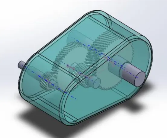 Transmission Gearbox Model with Digital Tachometer